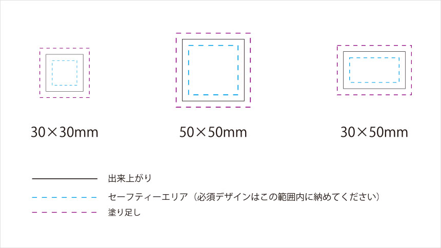 プリントネームのサイズ
