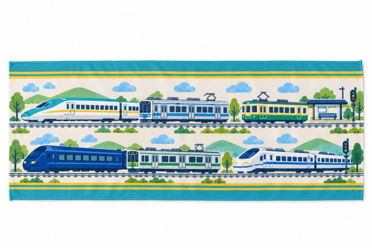 冷感の電車グッズ｜オリジナルフェイスタオル（昇華転写）